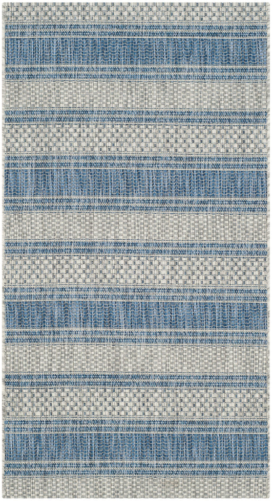 Contemporary Area Rug, CY8464-36812, 90 X 150 cm in Grey / Navy