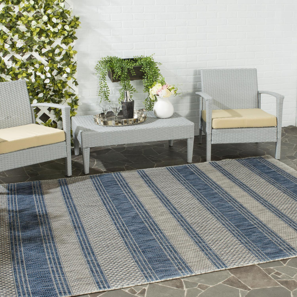 Contemporary Area Rug, CY8464-36812, 120 X 180 cm in Grey / Navy