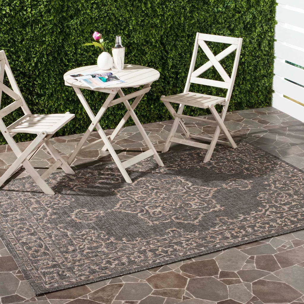 Safavieh Courtyard Rug Collection: CY8481-37321 - Black / Natural