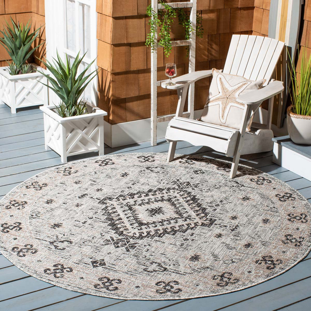 Safavieh Courtyard Rug Collection CY8734-37112 - Light Grey / Aqua