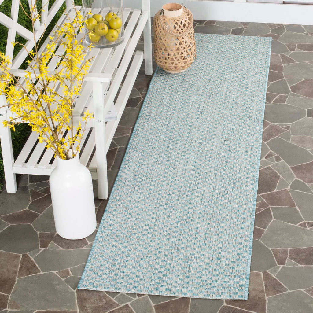 Safavieh Courtyard Rug Collection CY8653-37121 - Light Blue / Light Grey