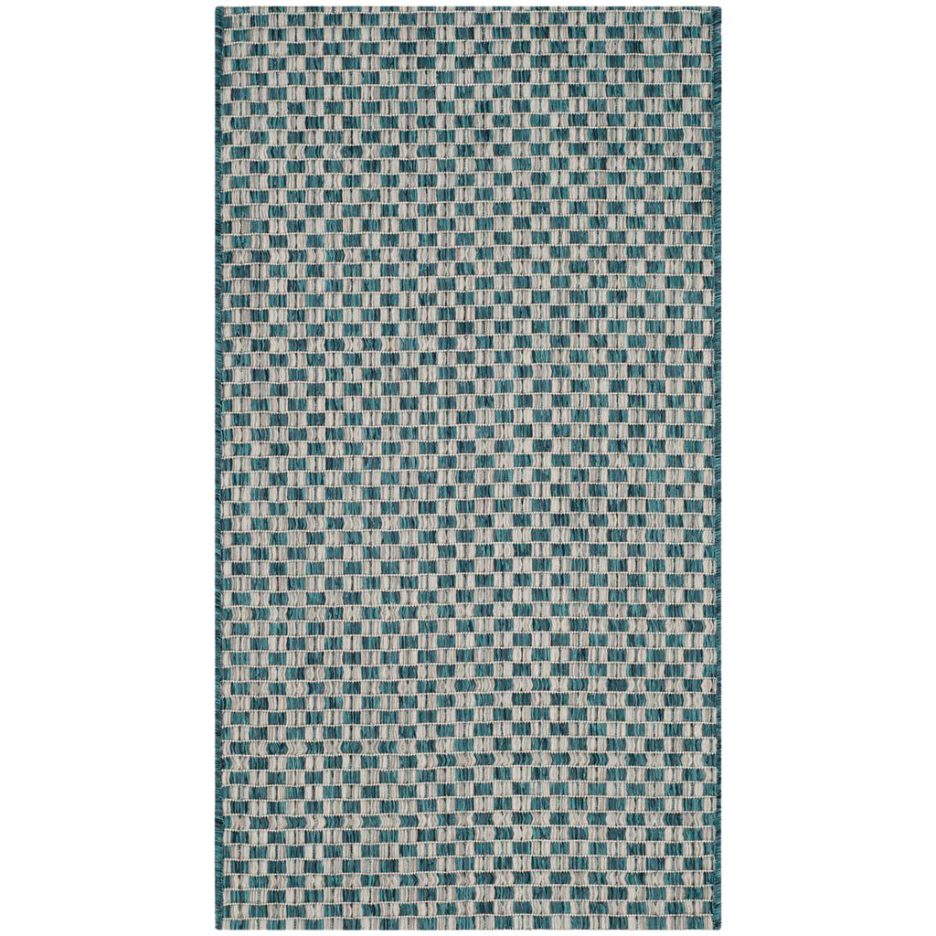 Safavieh Courtyard Rug Collection CY8653-37221 - Turquoise / Light Grey