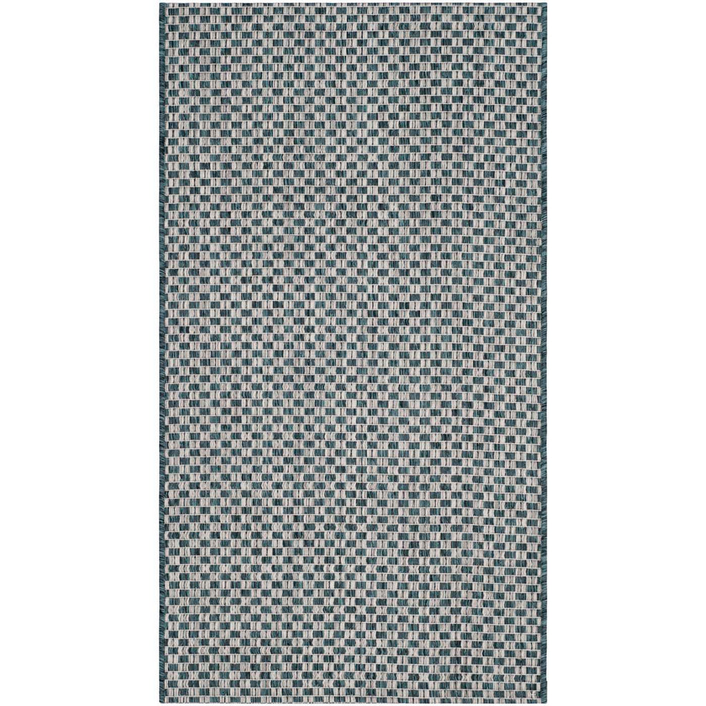 Safavieh Courtyard Rug Collection CY8653-37221 - Turquoise / Light Grey