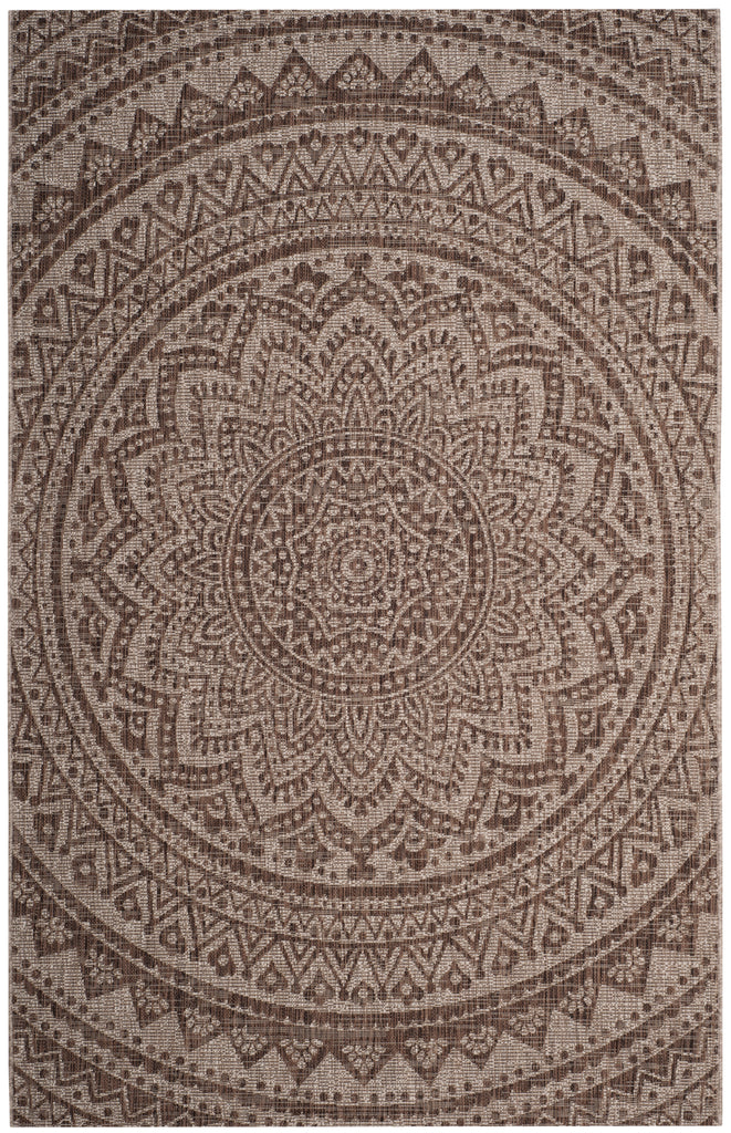 Safavieh Courtyard Rug Collection CY8734-37212 - Light Grey / Teal