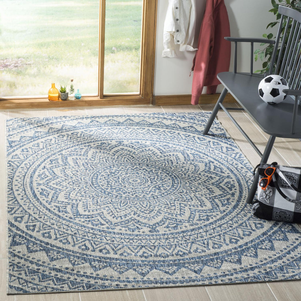 Contemporary Area Rug, CY8734-36812, 90 X 150 cm in Light Grey / Blue