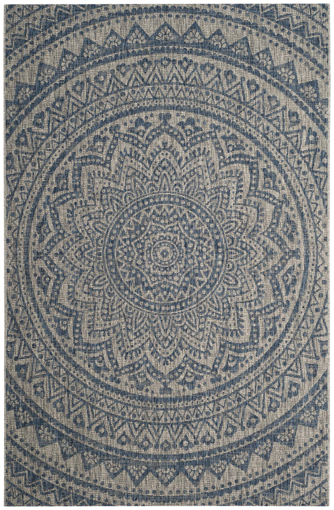 Contemporary Accent Rug, CY8734-36812, 60 X 109 cm in Light Grey / Blue