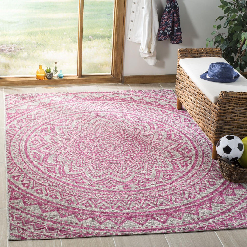 Contemporary Area Rug, CY8734-39712, 200 X 300 cm in Light Grey / Fuchsia