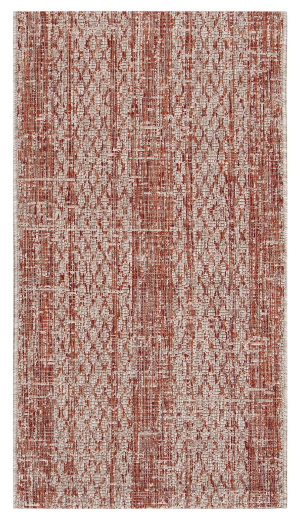 Contemporary Accent Rug, CY8736-36512, 60 X 109 cm in Light Beige / Terracotta