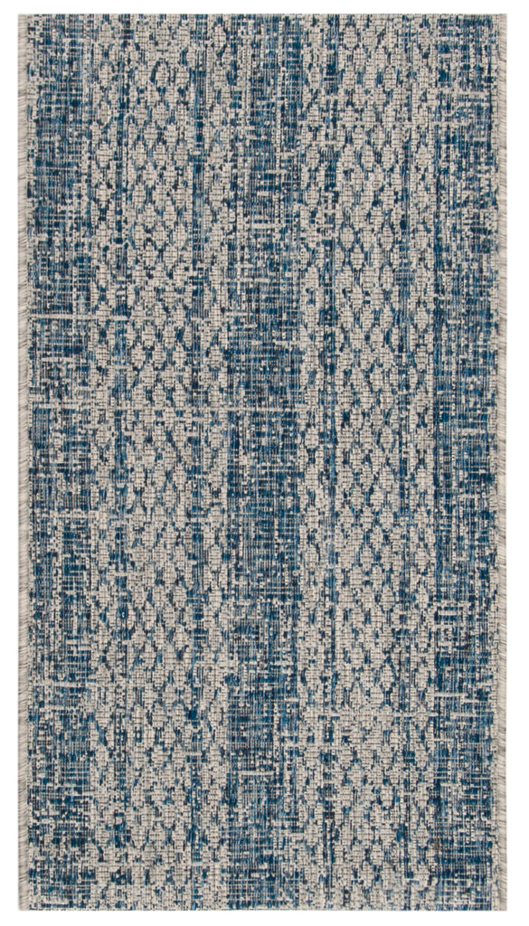 Contemporary Accent Rug, CY8736-36812, 60 X 109 cm in Light Grey / Blue