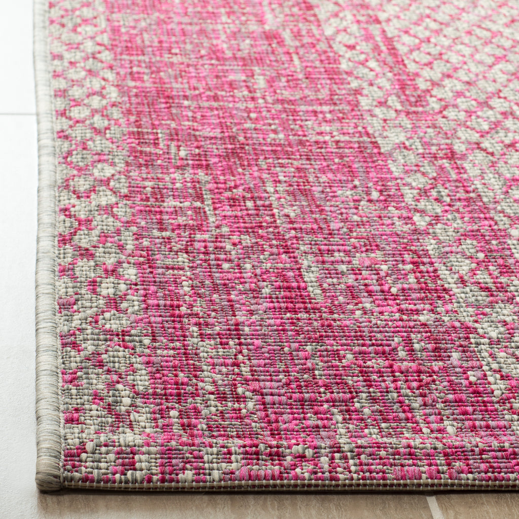 Contemporary Accent Rug, CY8736-39712, 60 X 109 cm in Light Grey / Fuchsia