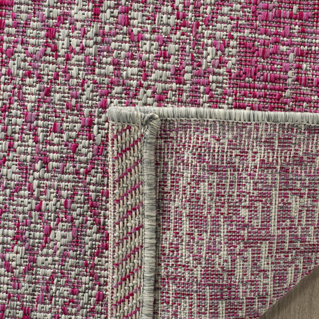 Contemporary Accent Rug, CY8736-39712, 60 X 109 cm in Light Grey / Fuchsia