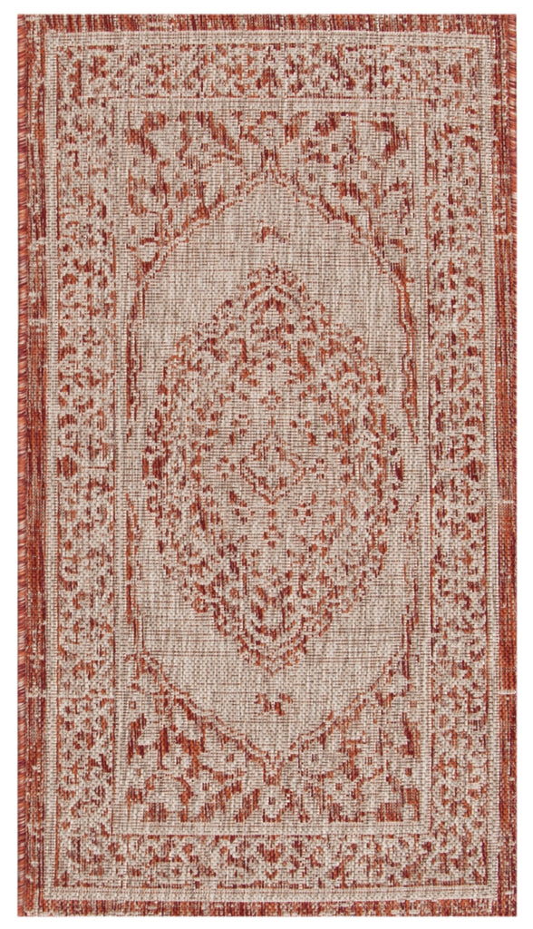 Contemporary Accent Rug, CY8751-36512, 60 X 109 cm in Light Beige / Terracotta