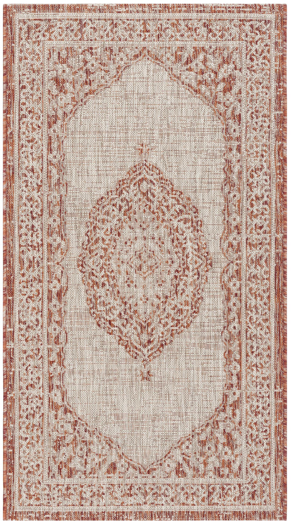 Contemporary Area Rug, CY8751-36512, 90 X 150 cm in Light Beige / Terracotta