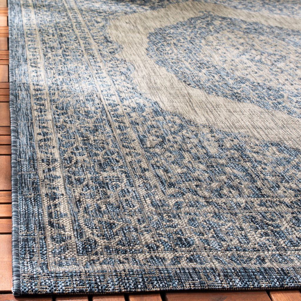 Contemporary Accent Rug, CY8751-36812, 60 X 109 cm in Light Grey / Blue