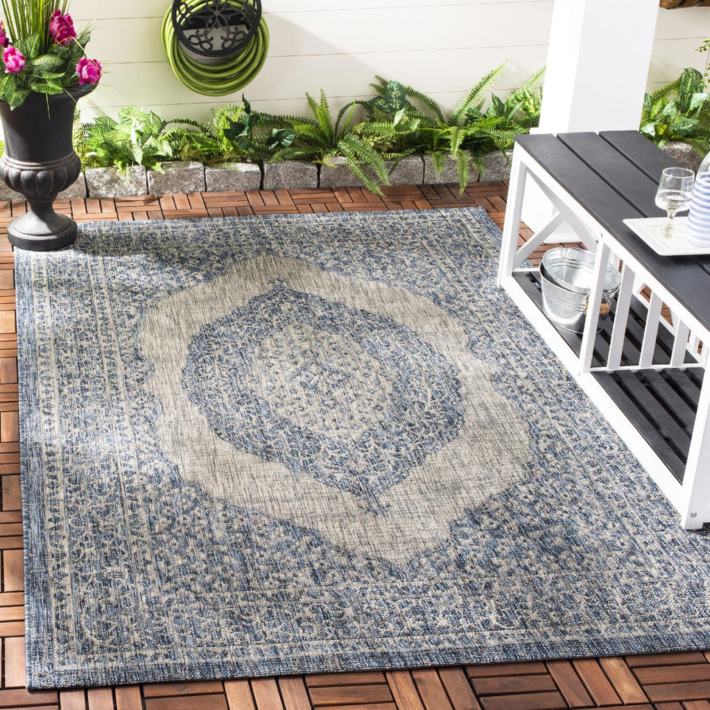 Contemporary Accent Rug, CY8751-36812, 60 X 109 cm in Light Grey / Blue