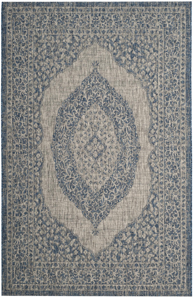 Contemporary Accent Rug, CY8751-36812, 60 X 109 cm in Light Grey / Blue