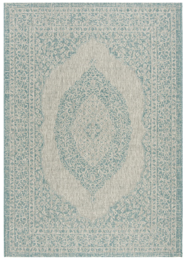 Contemporary Accent Rug, CY8751-37112, 60 X 109 cm in Light Grey / Aqua