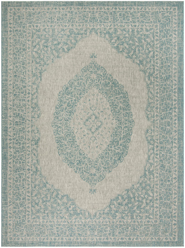 Contemporary Area Rug, CY8751-37112, 200 X 300 cm in Light Grey / Aqua