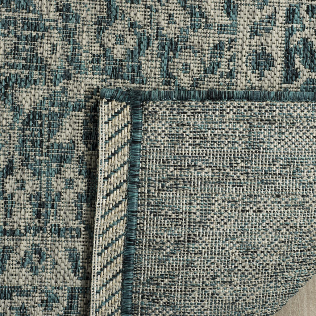 Contemporary Area Rug, CY8751-37212, 200 X 300 cm in Light Grey / Teal