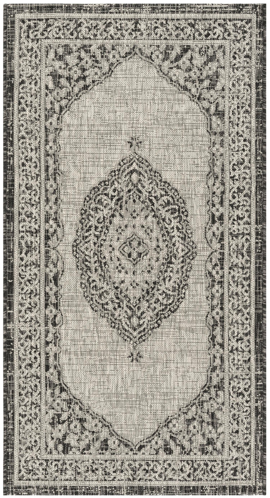 Contemporary Area Rug, CY8751-37612, 90 X 150 cm in Light Grey / Black