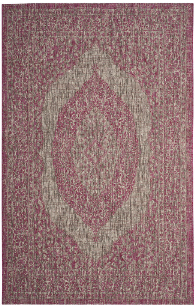 Contemporary Area Rug, CY8751-39712, 160 X 230 cm in Light Grey / Fuchsia