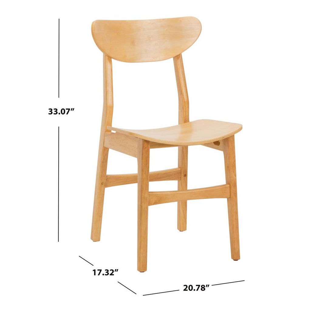 Safavieh Lucca Retro Dining Chair-Natural (Set of 2)