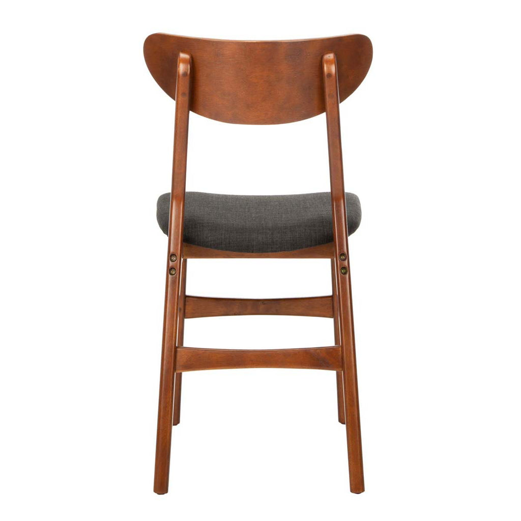 Safavieh Lucca Retro Dining Chair-Walnut/Black Cushion (Set of 2)