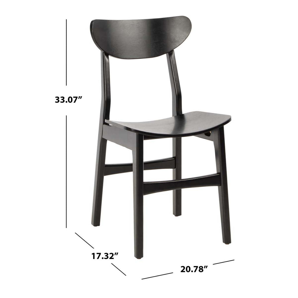 Safavieh Lucca Retro Dining Chair-Black (Set of 2)