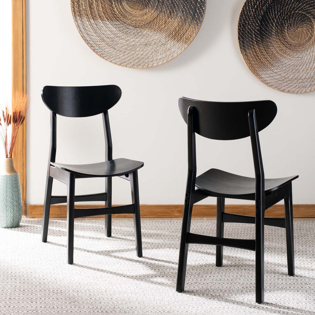 Safavieh Lucca Retro Dining Chair-Black (Set of 2)