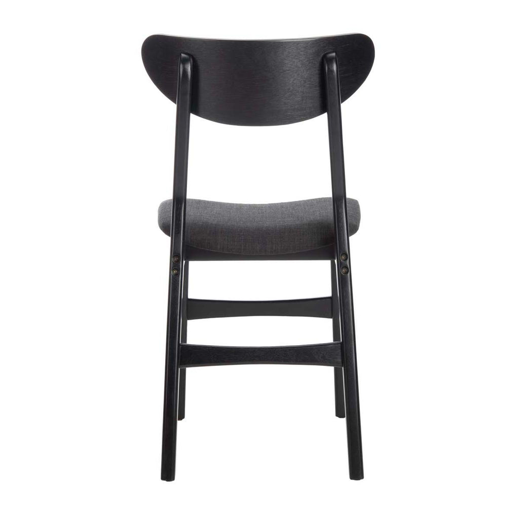 Safavieh Lucca Retro Dining Chair-Black/Black Cushion (Set of 2)