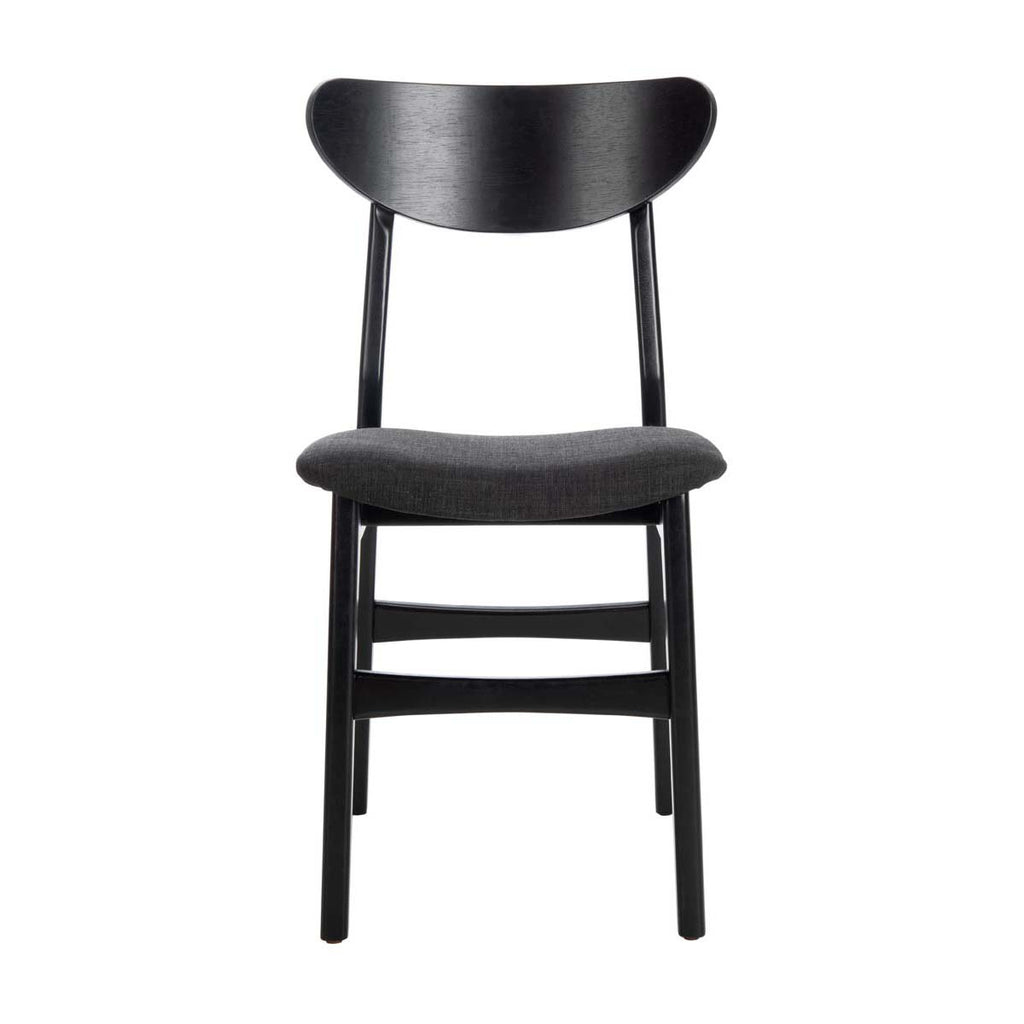 Safavieh Lucca Retro Dining Chair-Black/Black Cushion (Set of 2)