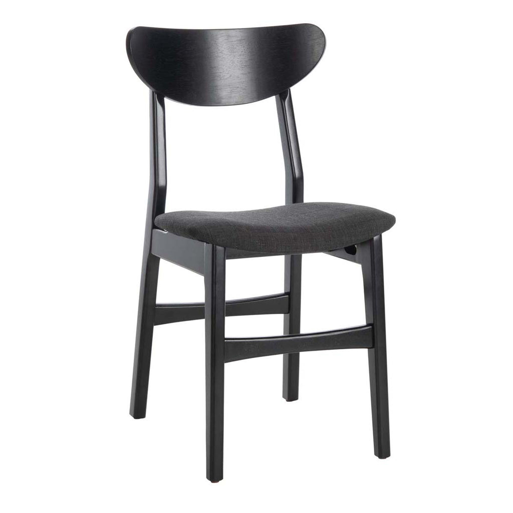 Safavieh Lucca Retro Dining Chair-Black/Black Cushion (Set of 2)