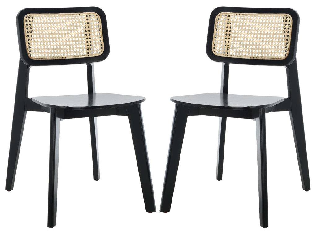 Safavieh Luz Cane Dining Chair (Set of 2) - Black / Natural