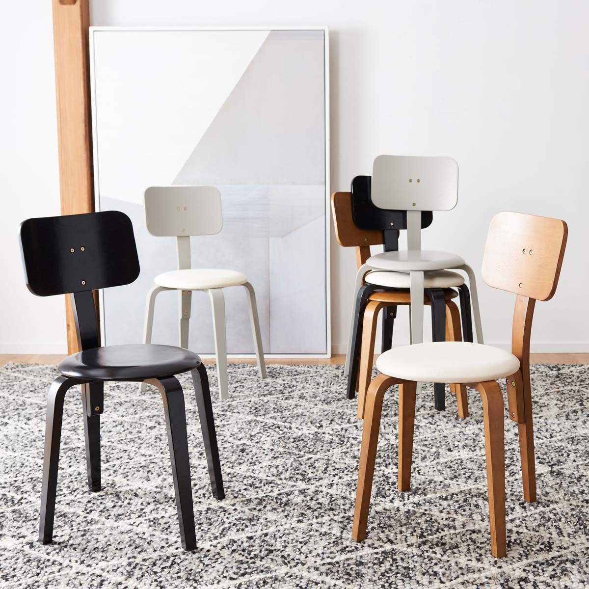 Stackable upholstered deals dining chairs