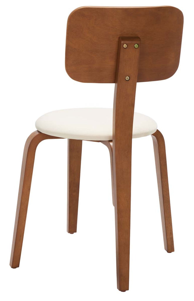 Safavieh Luella Stackable Dining Chair - Walnut / Cream