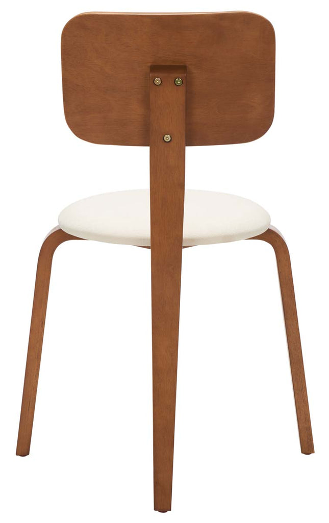 Safavieh Luella Stackable Dining Chair - Walnut / Cream