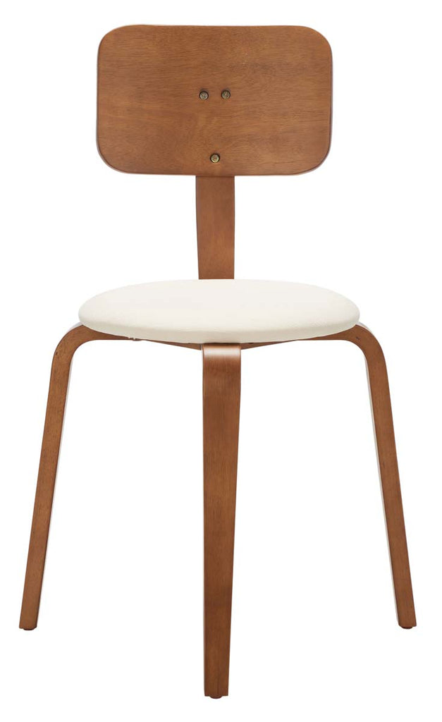 Safavieh Luella Stackable Dining Chair - Walnut / Cream