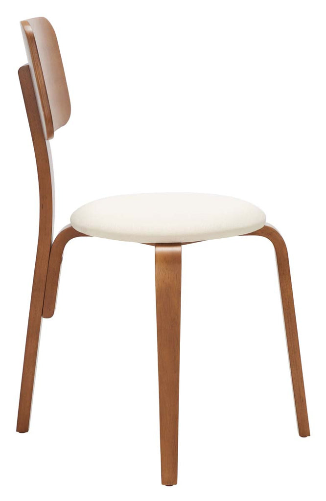 Safavieh Luella Stackable Dining Chair - Walnut / Cream