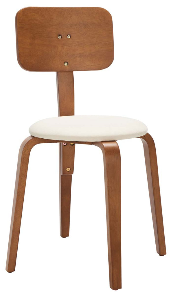 Safavieh Luella Stackable Dining Chair - Walnut / Cream