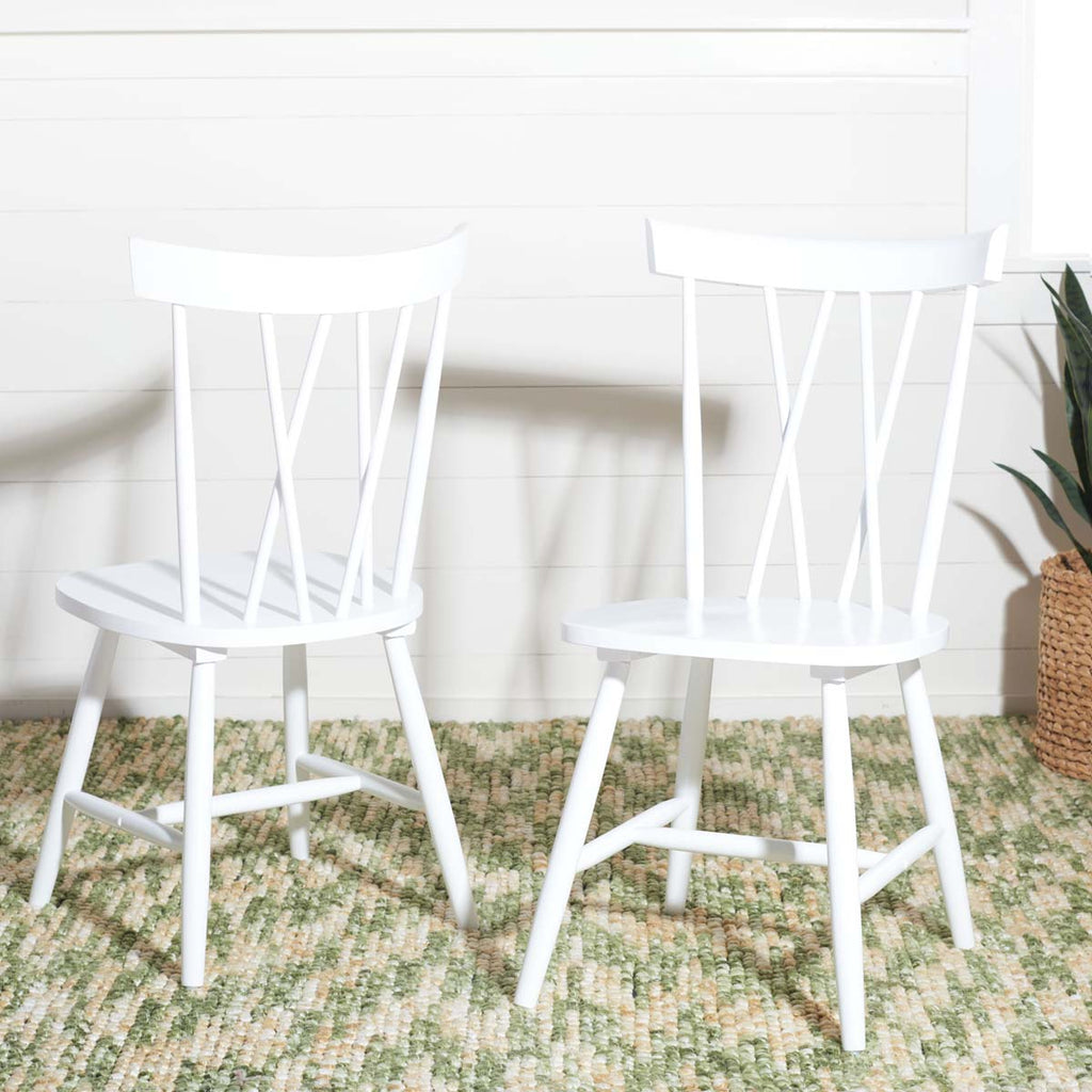 Safavieh Friar Dining Chair  - White (Set of 2)