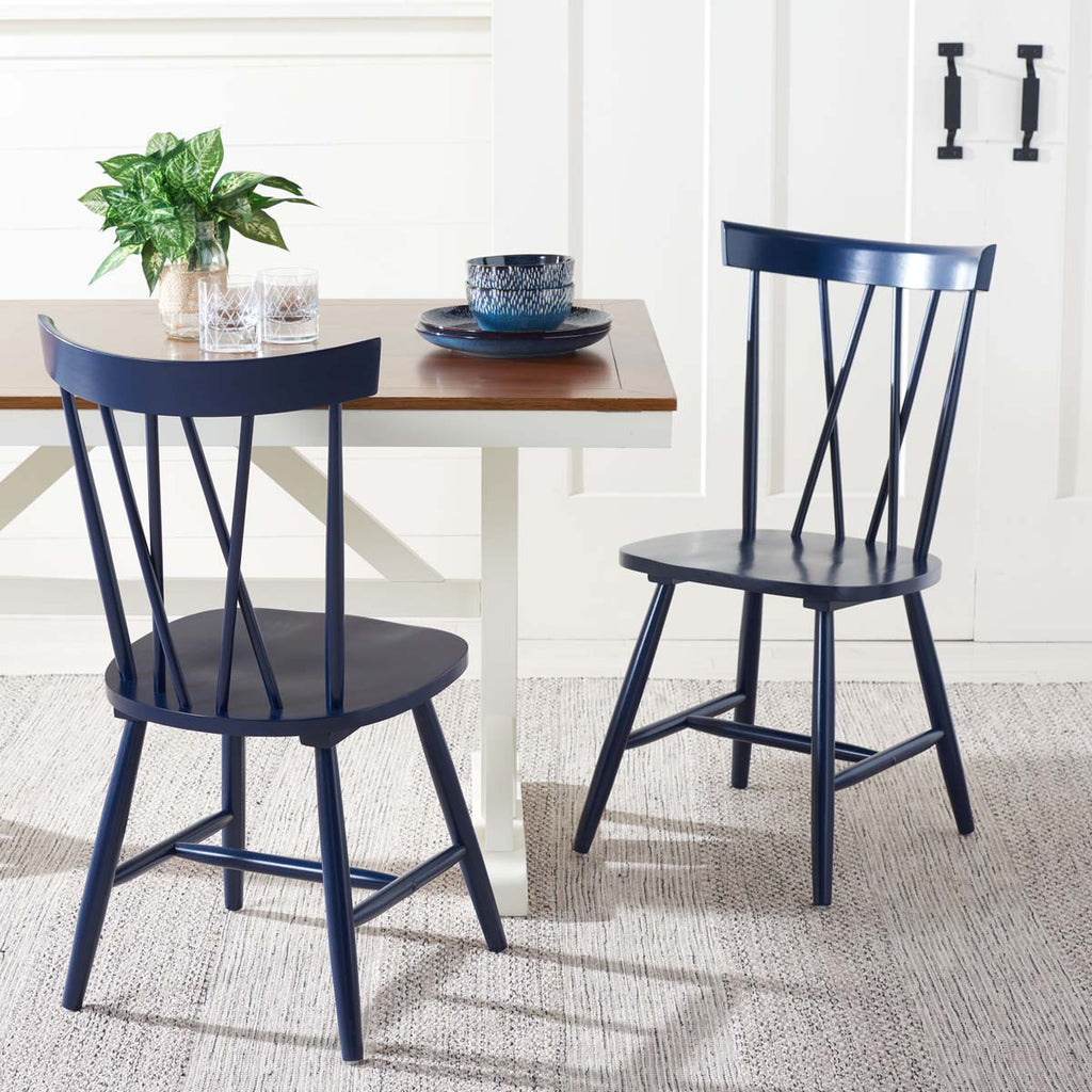 Safavieh Friar Dining Chair  - Navy (Set of 2)