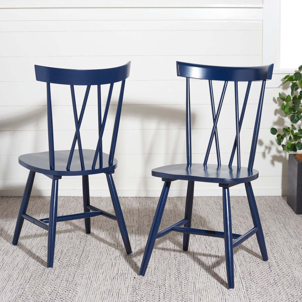 Safavieh Friar Dining Chair  - Navy (Set of 2)