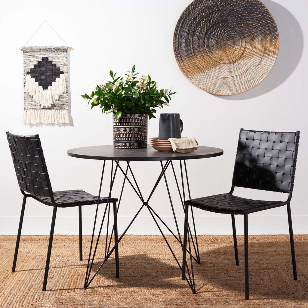 Safavieh Wesson Woven Dining Chair - Black (Set of 2)