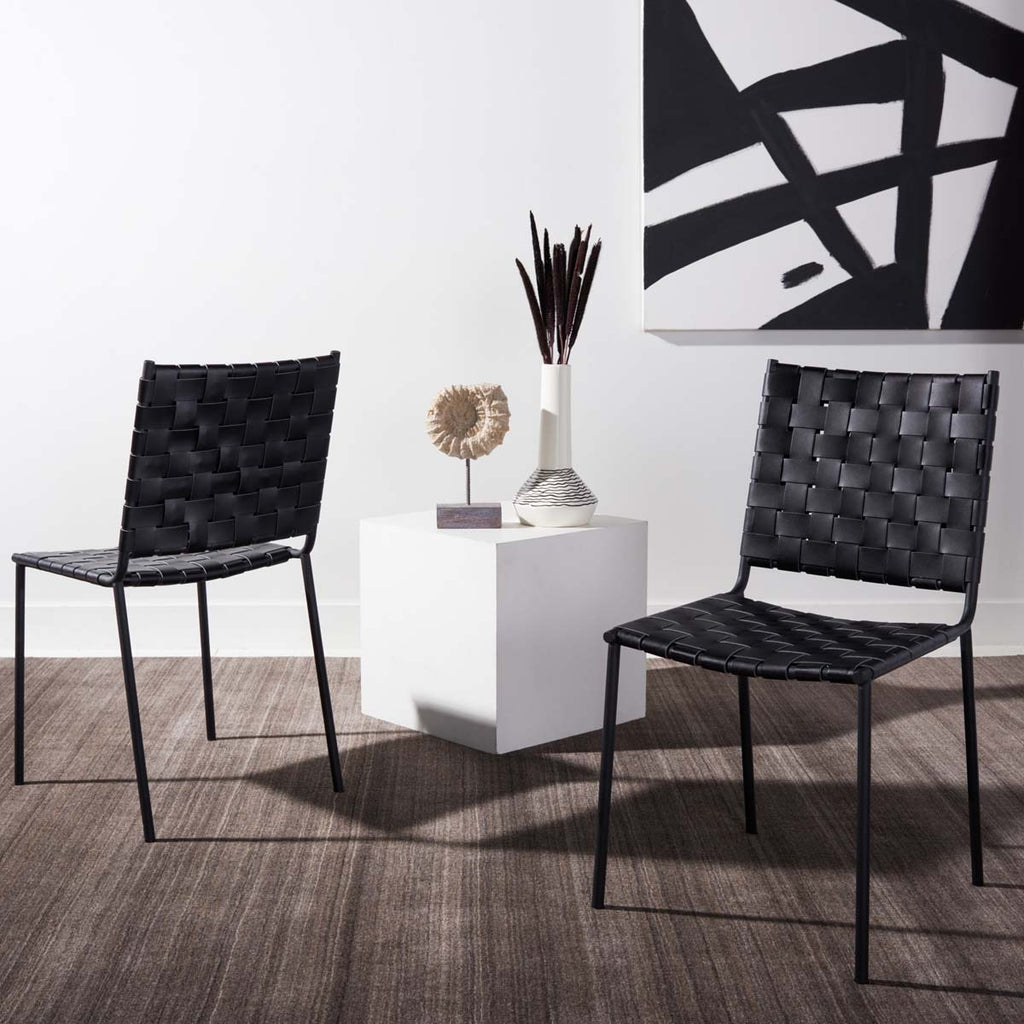 Safavieh Wesson Woven Dining Chair - Black (Set of 2)