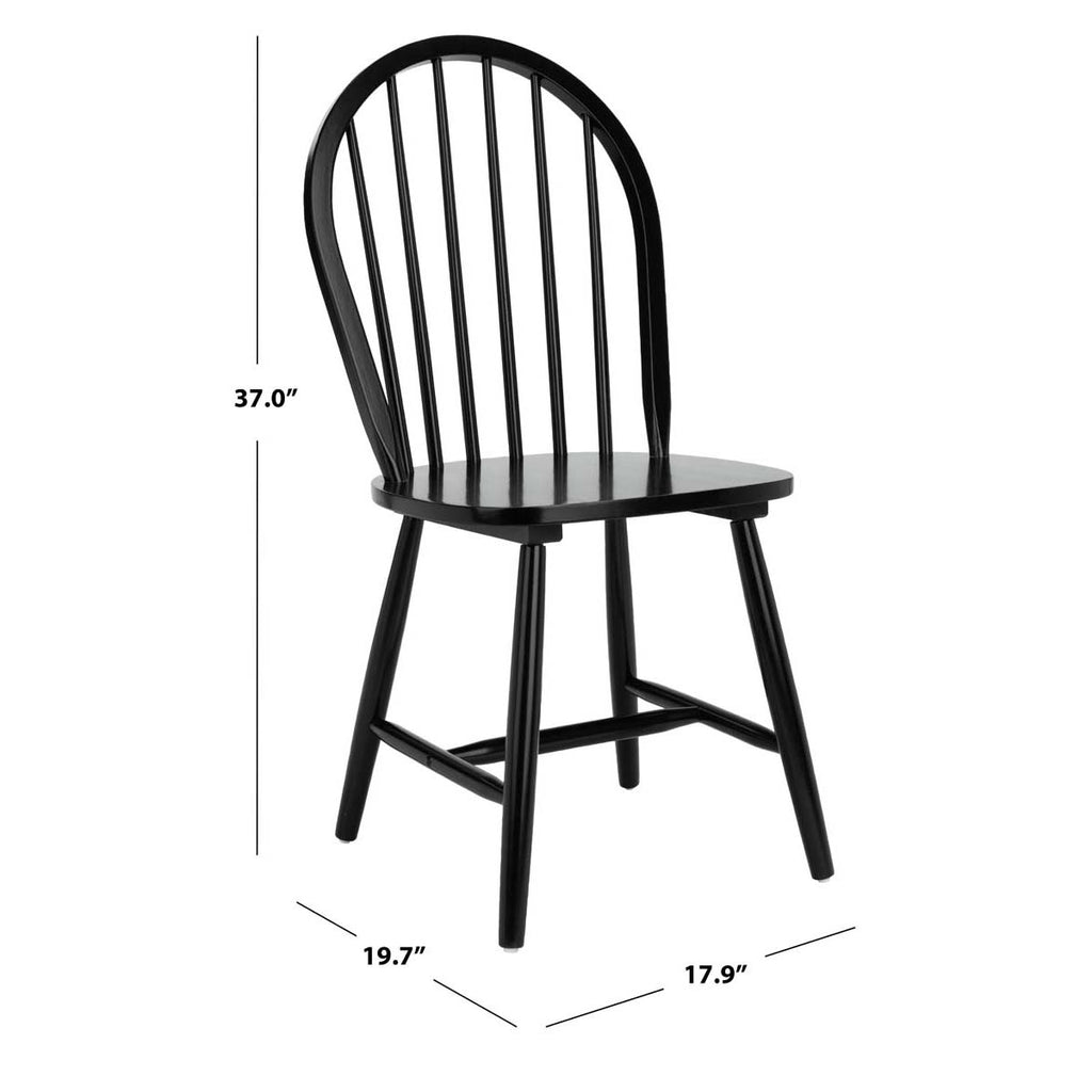 Safavieh Camden Spindle Back Dining Chair-Black (Set of 2)