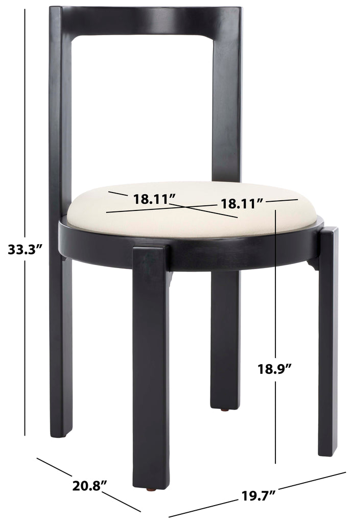 Safavieh Estes Round Dining Chair (Set of 2) - Black / White