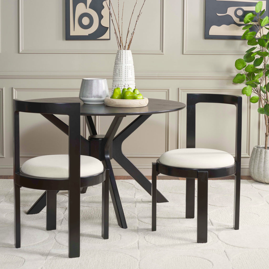 Safavieh Estes Round Dining Chair (Set of 2) - Black / White