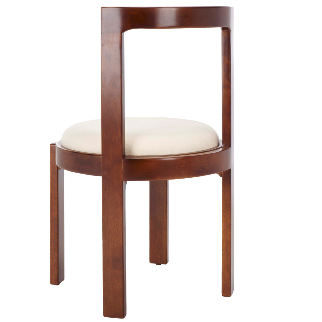 Safavieh Estes Round Dining Chair (Set of 2) - Walnut / White