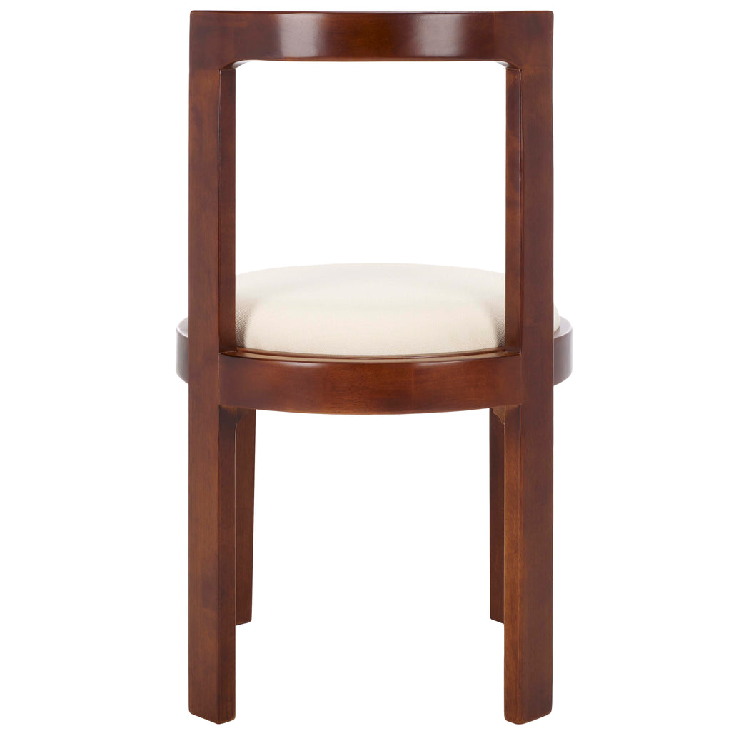 Safavieh Estes Round Dining Chair (Set of 2) - Walnut / White