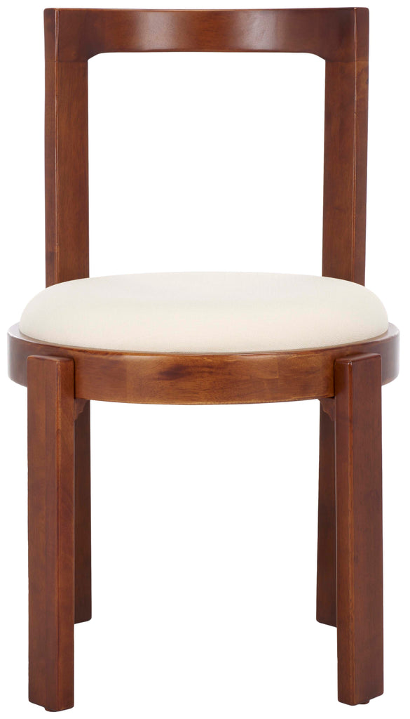 Safavieh Estes Round Dining Chair (Set of 2) - Walnut / White